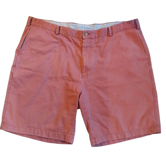 Peter Millar Mens Pima Cotton Flat-Front Shorts 44 Coral Made In Peru Resort Bea - Picture 1 of 5